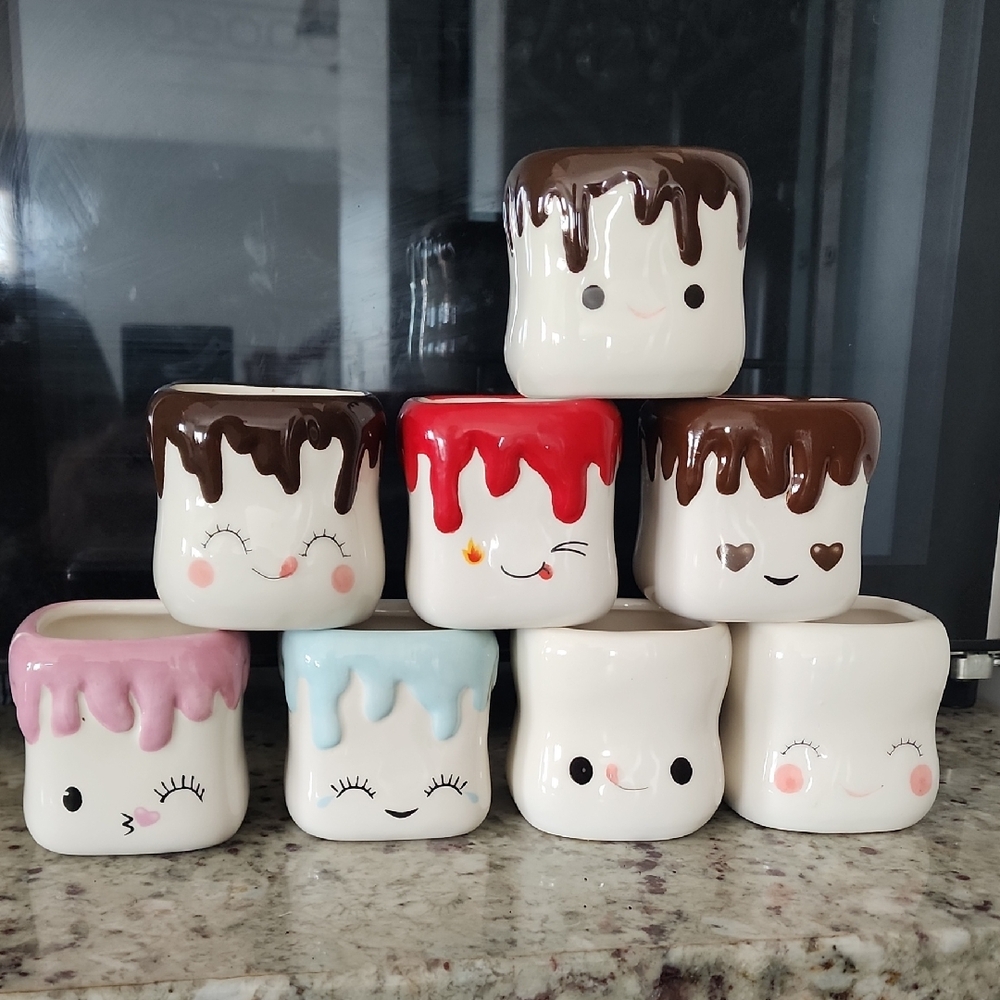 Cute Ceramic Marshmallow Set